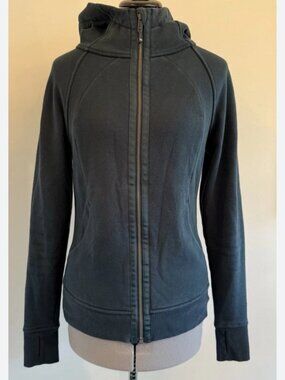 Lululemon Scuba Hoodie Full-Zip Size 6 blue Womens Activewear Cotton Blend